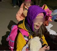 An Ukrainian girl got a teddy bear