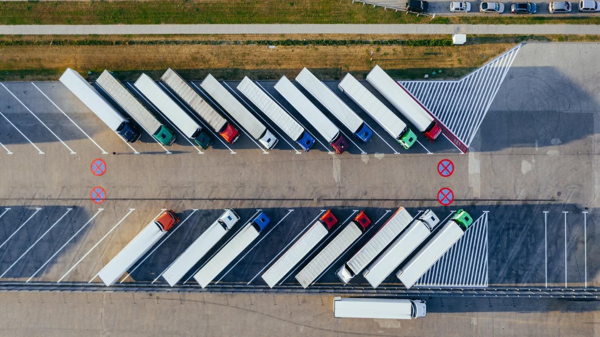 Trucks at loading docks